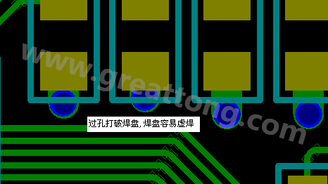 PCB設(shè)計(jì)案例分析：過(guò)孔破焊盤，造成SMT虛焊