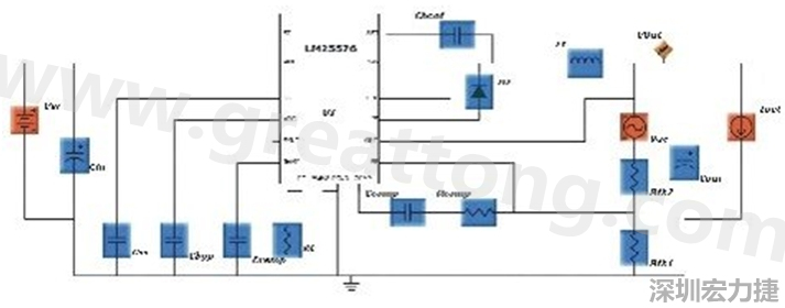 參考圖1的電流通路：把FET在導(dǎo)通狀態(tài)下流經(jīng)的通路標記為紅色；把FET在關(guān)斷狀態(tài)下的迴路標記為綠色。
