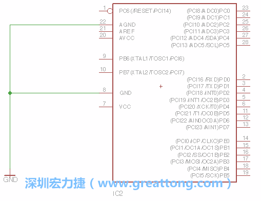 排針的用途是連接微控制器的輸出和輸入，它提供了一個(gè)平臺(tái)給焊線和針腳。