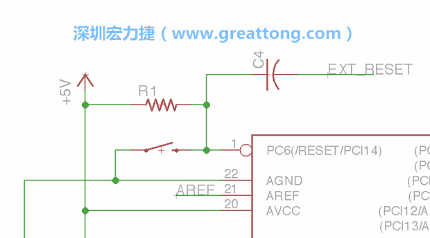 很多PCB設(shè)計(jì)者的設(shè)計(jì)不符合人體工學(xué)，他們使用很小的按鈕、不方便的元件配置和難以解讀的標(biāo)簽，千萬(wàn)不要變成這樣！這次我們的設(shè)計(jì)有一個(gè)大小合適的重置按鈕（reset button）和可以清楚辨認(rèn)是否已經(jīng)接上電源的LED指示燈。