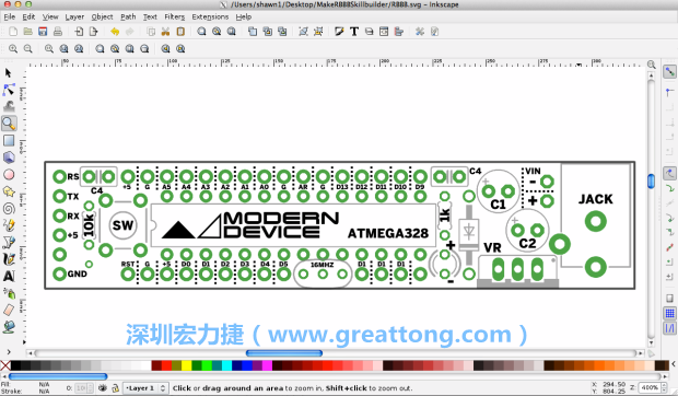 既然你有一個(gè)以電路板為背景的清晰影像了，使用向量工具將要絲印的圖像畫在上面吧，下面有一個(gè)例子。